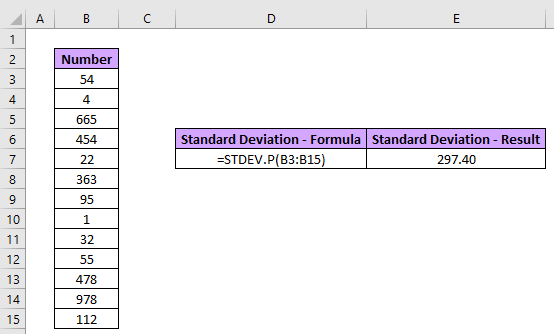 How to normalize data in excel - calculate the standard deviation