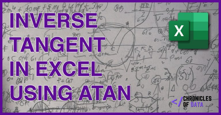 Calculating Inverse Tangent in Excel using ATAN