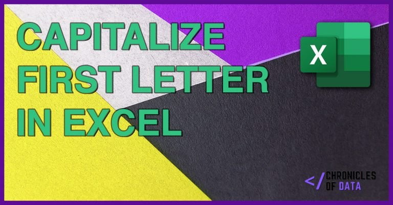 Capitalize the first letter of a word in Excel