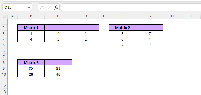 Matrix Multiplication in Excel with MMULT